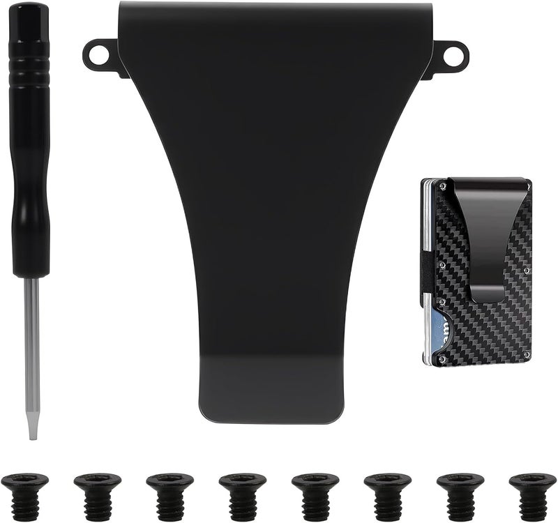 MILake Wallet Money Clip Accessories Kit Compatible with The Ridge RFID Minimalist Metal Wallets, Repair Parts Set Includes Replacement Parts with Screws, Cash Strap and Screwdriver - Image 1